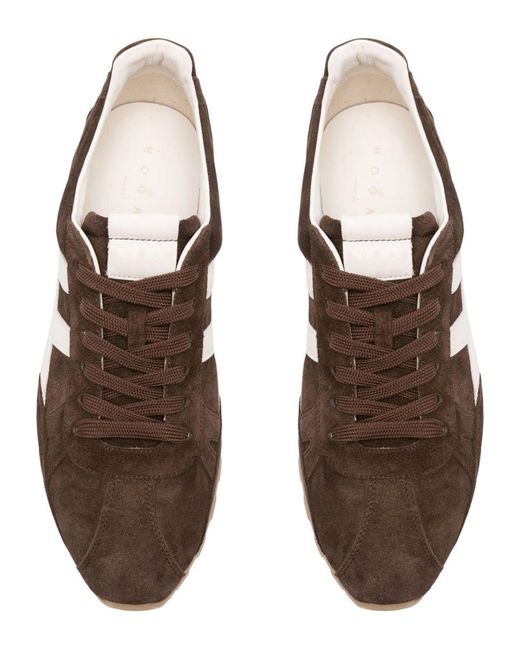 Hogan Brown Suede Low-Top Sneakers