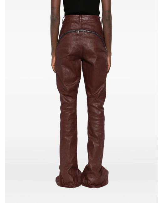 Rick Owens Brown Bolan Banana Jeans mit seitlichem Reißverschluss