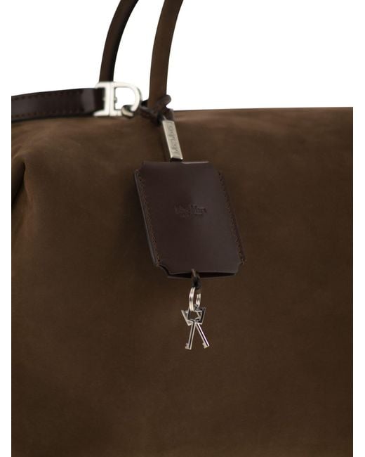 Max Mara Brown Holdalllsuede Large Nubuck Leather Satchel