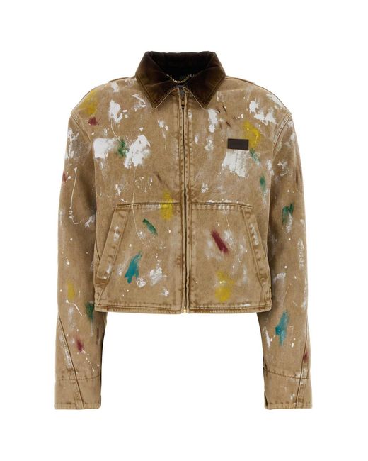 Moschino Metallic Camel Cotton Jacket