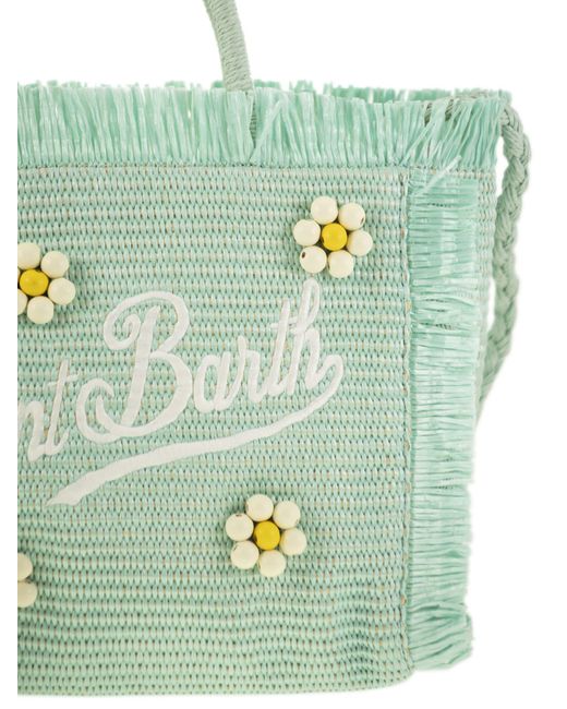 Colette Straw Effect Bags con logotipo bordado Mc2 Saint Barth de color Blue