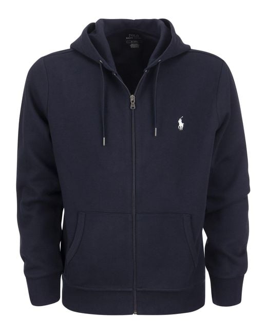 Polo Ralph Lauren Blue Exclusive Double-Knit Hoodie With Embroidered Pony for men
