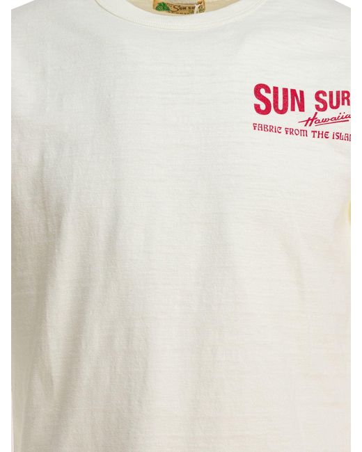Camiseta con logo Sun Surf de hombre de color White