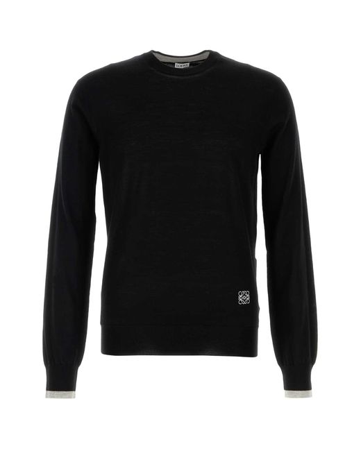Loewe Black Wool Sweater for men