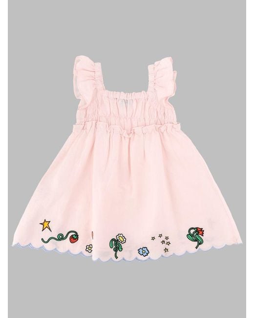 Stella McCartney Pink Mini Dress With Vent Detailing For Girls