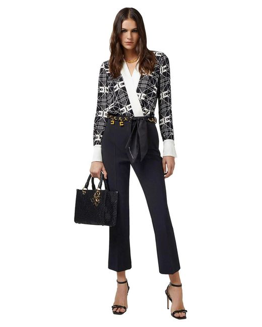 Elisabetta Franchi Black Printed Shirt