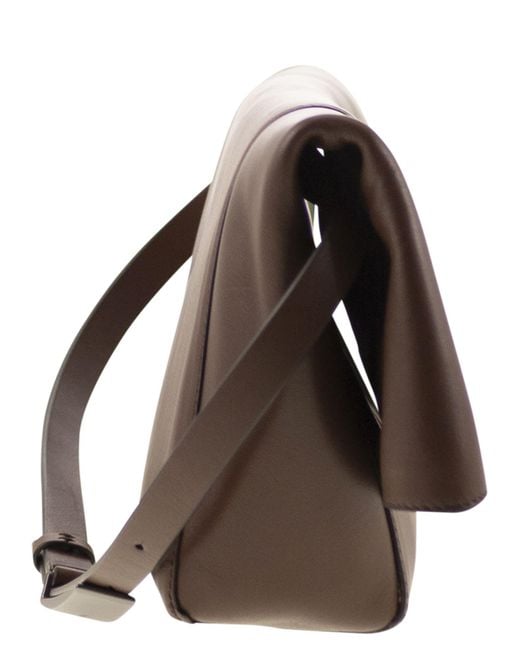 Max Mara Brown Mmclaspclutch kleine natürliche Leder -Kupplungsbeutel