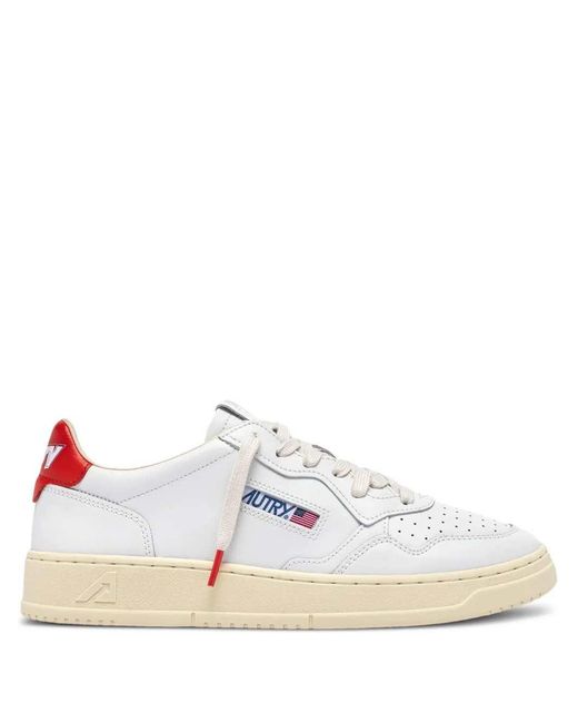 Autry White Medalist Leather Sneakers