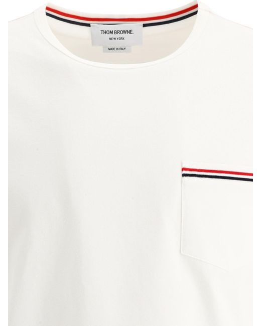 Thom Browne T -Shirt "RWB -Tasche" in White für Herren