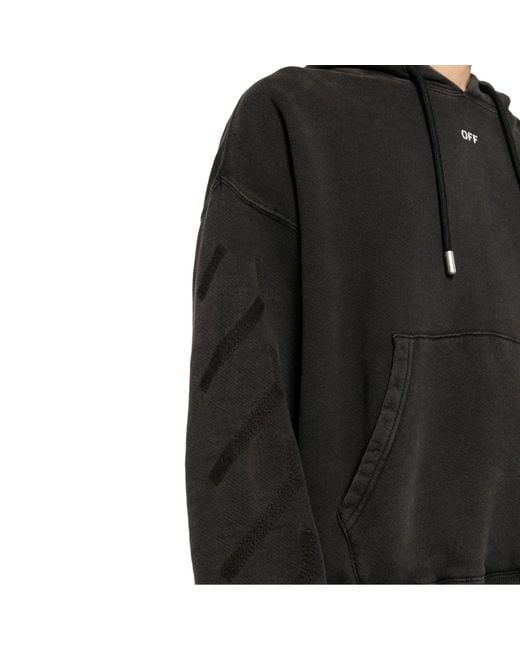 Off-White c/o Virgil Abloh Black Men Off Stamp Skate Hoodie for men
