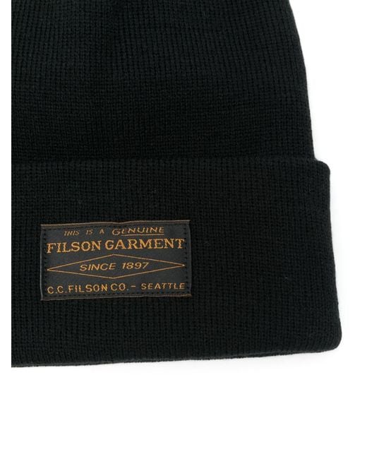 Filson Black Logo Beanie for men