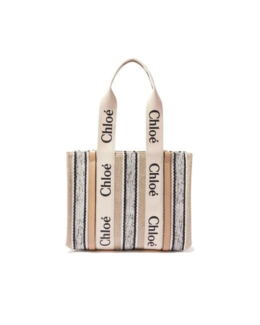 Chloé Metallic Chloe Chloé Woody Medium Tote Bag