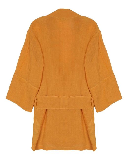 120% Lino Yellow Elegant Mini Jacket