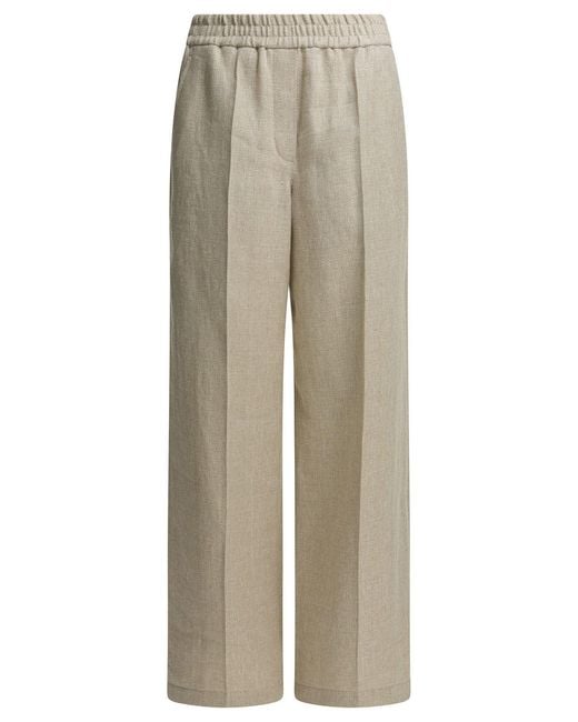 Brunello Cucinelli Natural "Loose Track" Pants