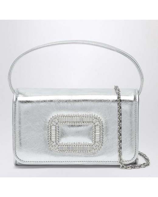 Roger Vivier White Leather Micro Pilgrim Bag