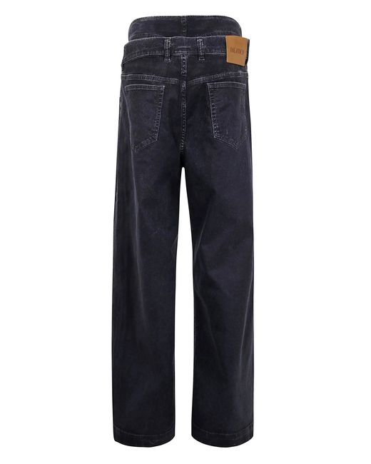 The Attico Blue Double Waistband Baggy Jeans