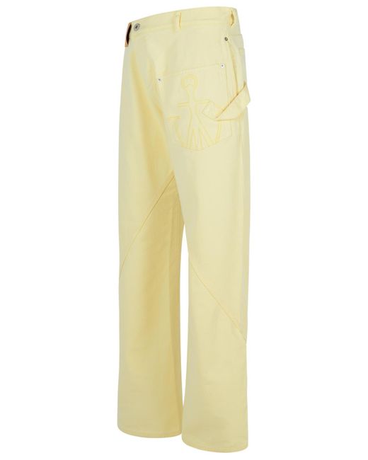 J.W. Anderson Yellow Jw Anderson Workwear' Cotton Pants With Twisted Leg for men