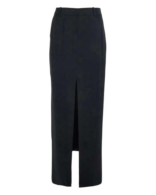 Tom Ford Lange Rok Met Split En Knopen in het Blue