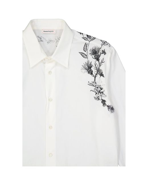 Alexander McQueen White Printed Shirt for men
