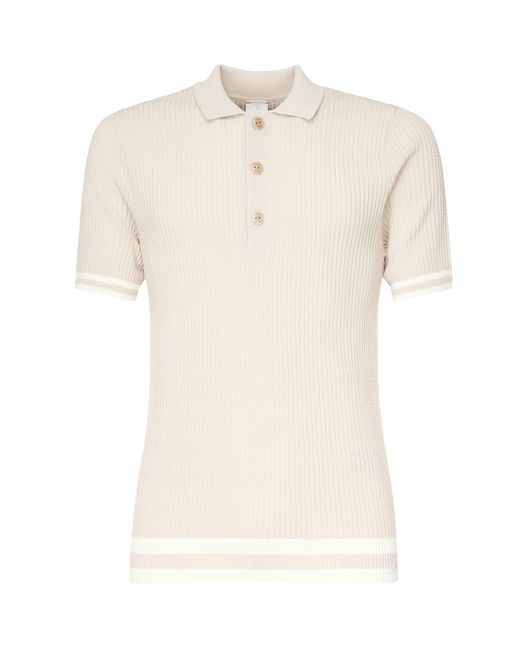 Eleventy Gestricktes Polo in White für Herren