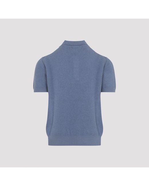 Canali Blue Knit Sweater Cotton for men