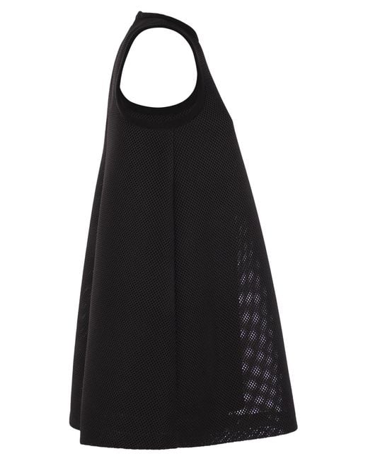 Max Mara Black Didone Technical Mesh Flare Dress