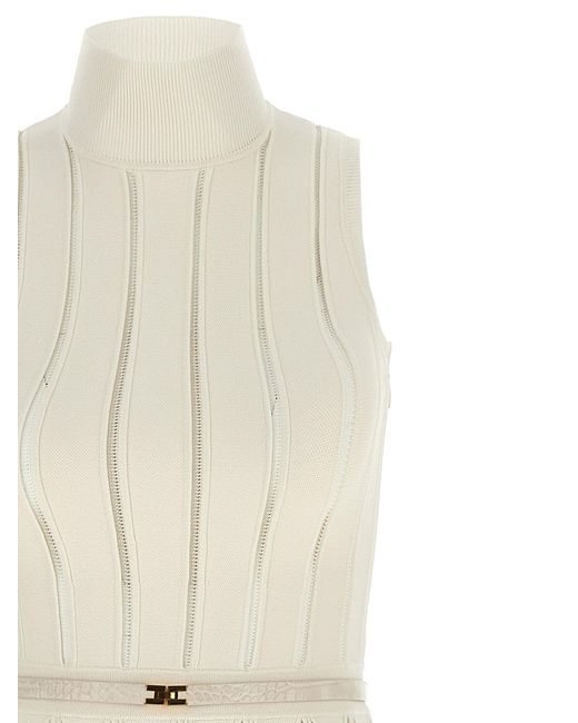 Elisabetta Franchi Inslagjurk À Jour in het White