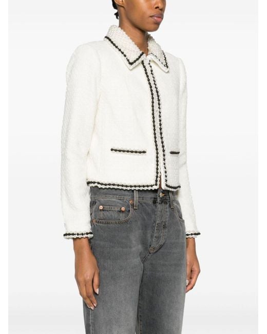 Alice + Olivia White Alice + Olivia Kidman Pearl Cllr Boxy Jacket