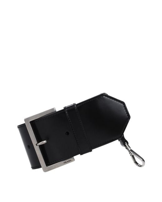 Prada Black Gift Ideas Wrist Strap Leather