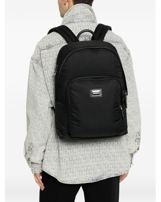 Emporio Armani Black Nylon Backpack