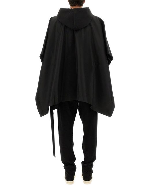 Rick Owens Black Cape With Hood