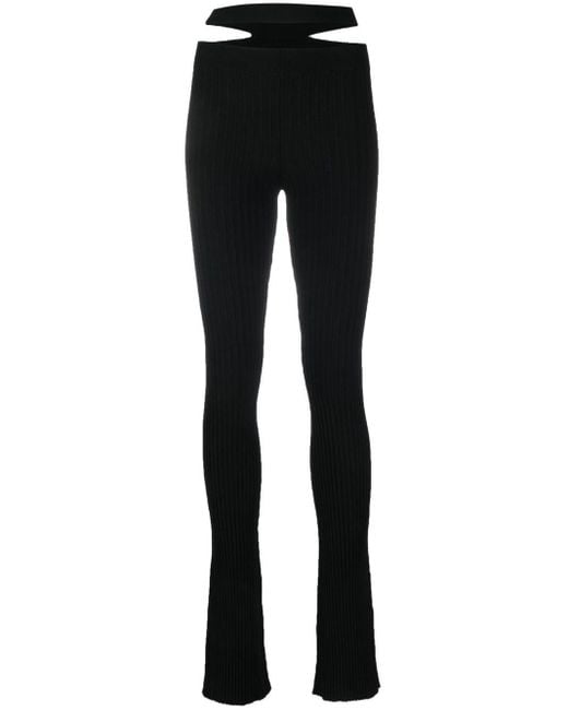 ANDREADAMO Ribgebreide Broek in het Black