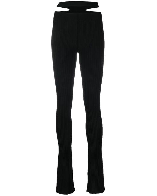 ANDREADAMO Ribgebreide Broek in het Black