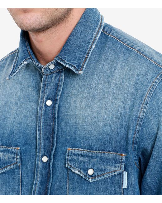 Camisas Grifoni de hombre de color Blue