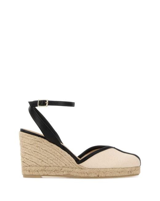 Castaner Black Color Block Espadrille Wedges