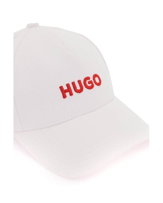 HUGO Baseball Cap Met Geborduurd Logo in het White voor heren
