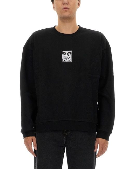 Obey Black Cotton Sweatshirt for men