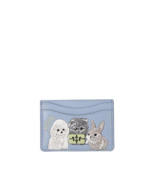 Ganni Blue Bou Light Card Holder
