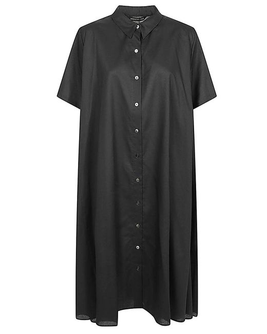 MIZUIRO Black Cotton Chemisier Dress