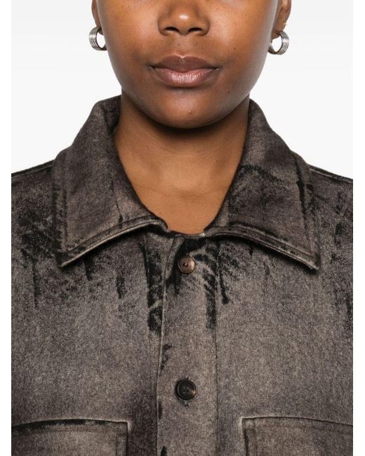 Avant Toi Gray Wool And Cashmere Blend Shirt