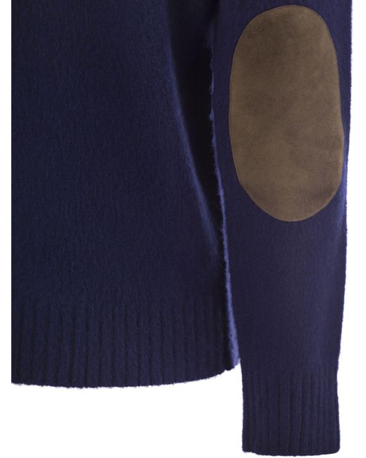 Polo Ralph Lauren Blue Crew Neck -Pullover in Wolle und Kaschmir