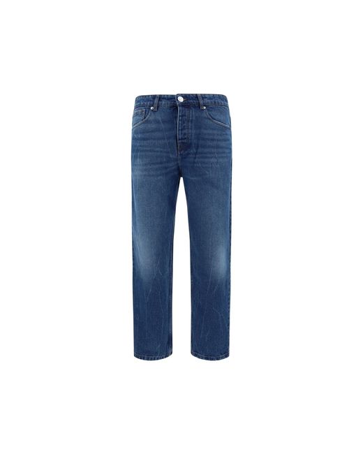 AMI Taps Toelopende Fit Jeans in het Blue voor heren