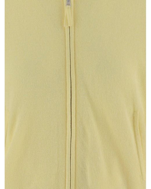Allude Yellow Wool And Cashmere Knit