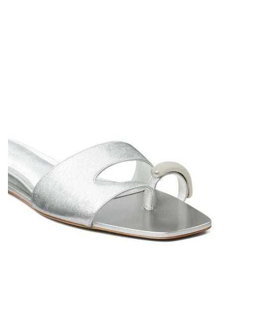 Tory Burch White Pierced Slides