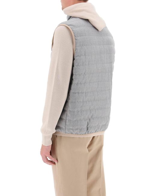 Brunello Cucinelli Down Vest in het Gray voor heren