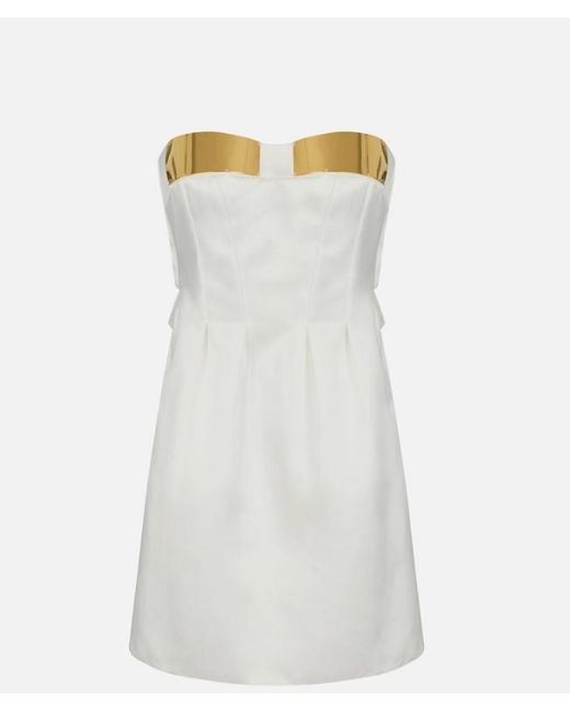 Elisabetta Franchi White Duchesse Mini Dress
