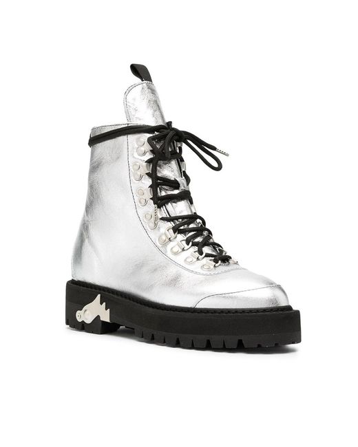 Bottiers de finition métallique blanc off Off-White c/o Virgil Abloh en coloris Black