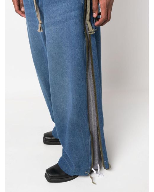 Greg Lauren Blue Wide Leg Denim Jeans for men