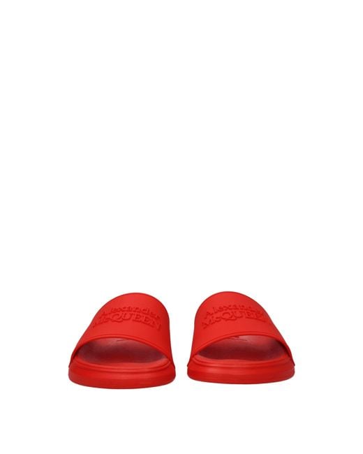 McQueen Red Alexander Mc Queen Clogs And Mules Rubber/Bright