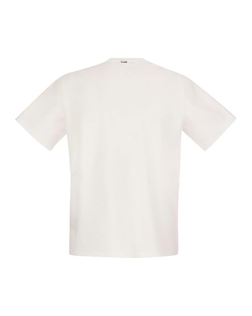 Herno Stretch -Baumwolltrikot -T -Shirt in White für Herren